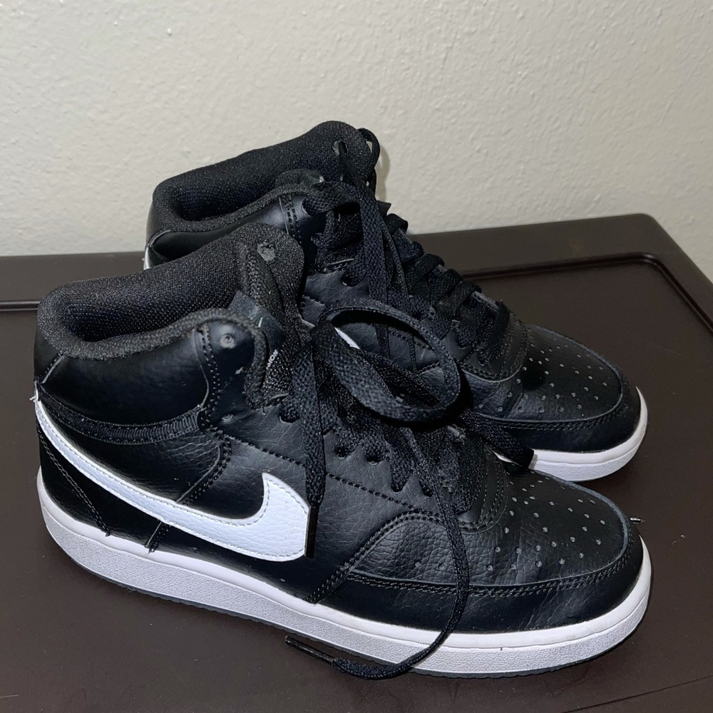 Black Nike Court Vision Mid Sneakers